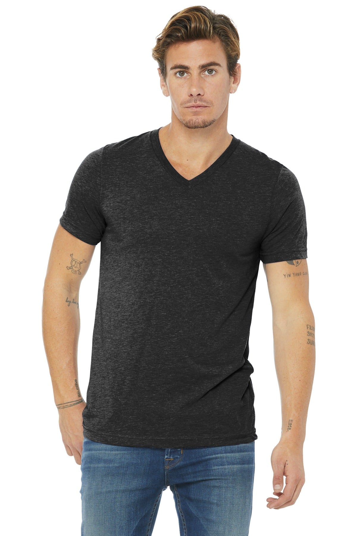 Unisex Triblend Short Sleeve V-Neck Te