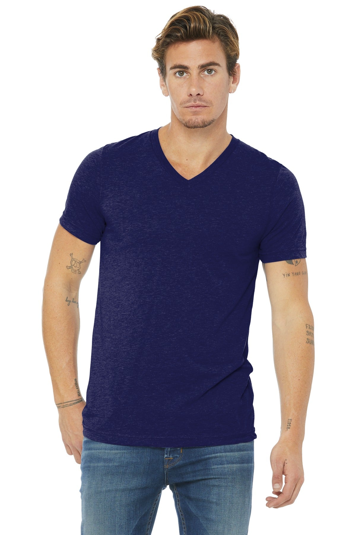 Unisex Triblend Short Sleeve V-Neck Te