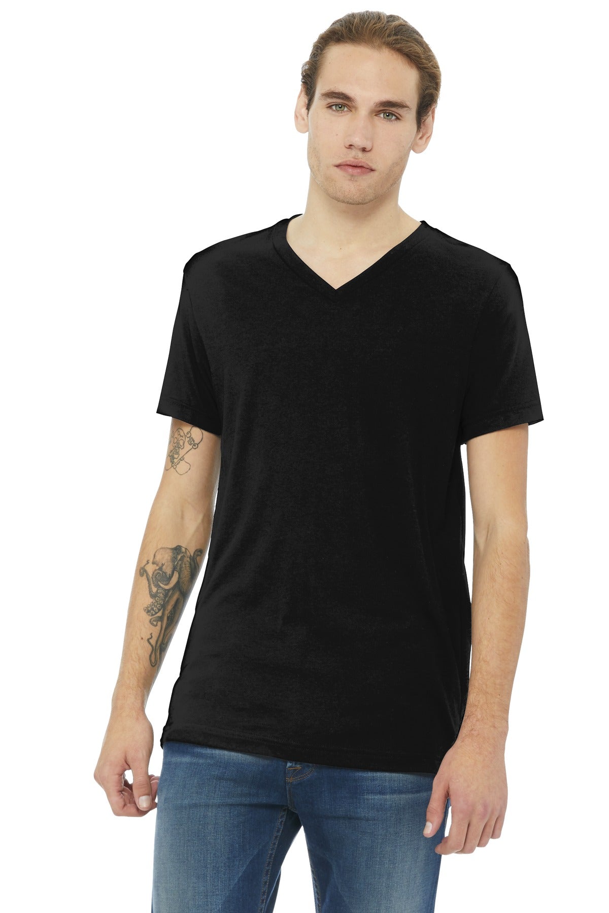 Unisex Triblend Short Sleeve V-Neck Te