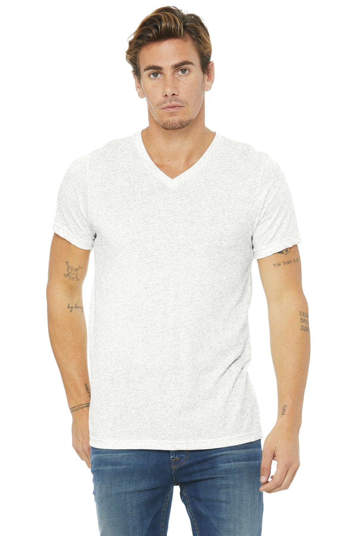 Unisex Triblend Short Sleeve V-Neck Te