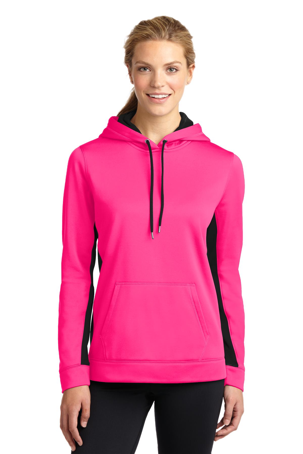 Ladies Sport-Wick® Fleece Colorblock Hooded Pullover