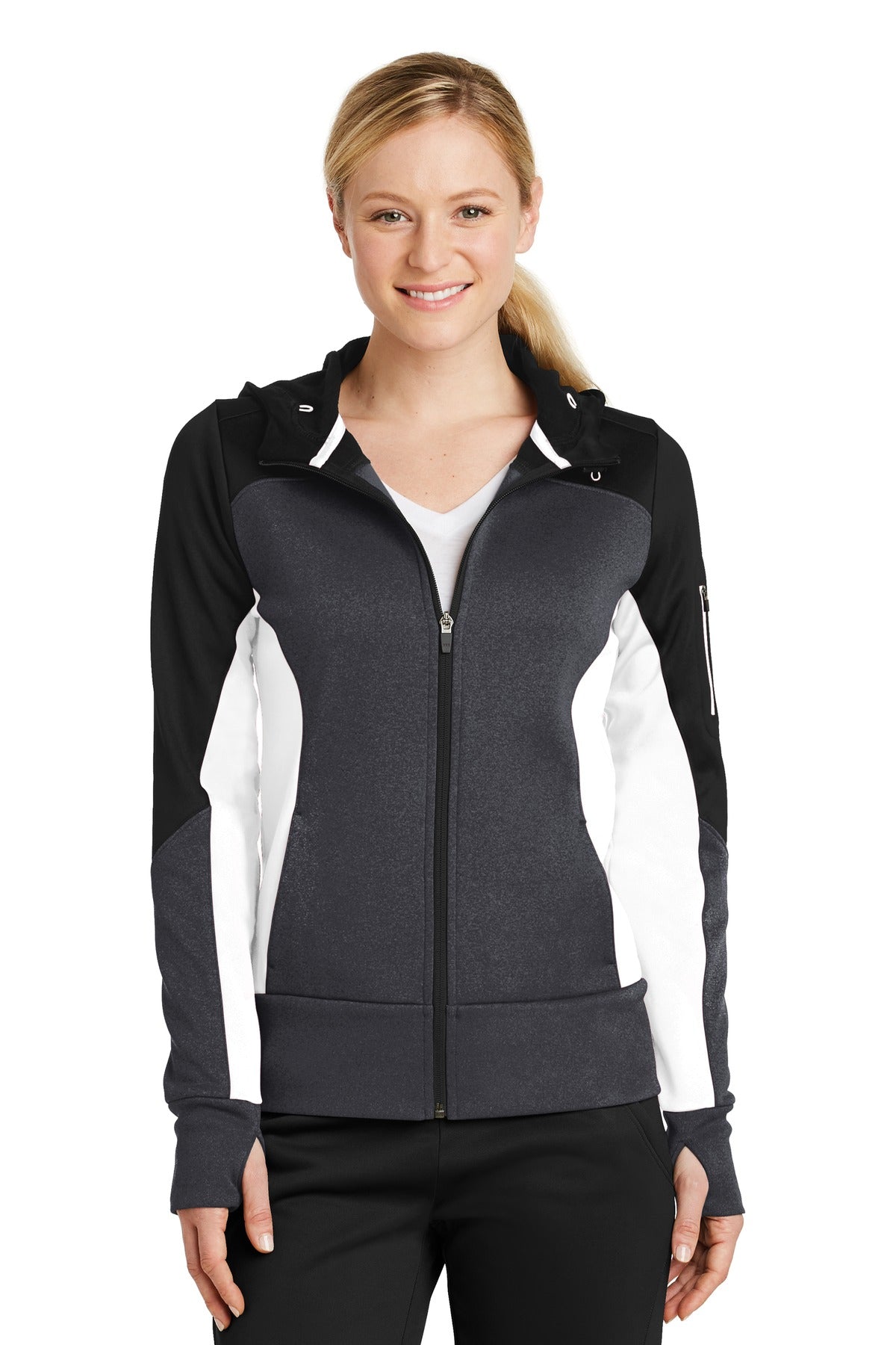 Ladies Tech Fleece Colorblock Full-Zip Hooded Jacket