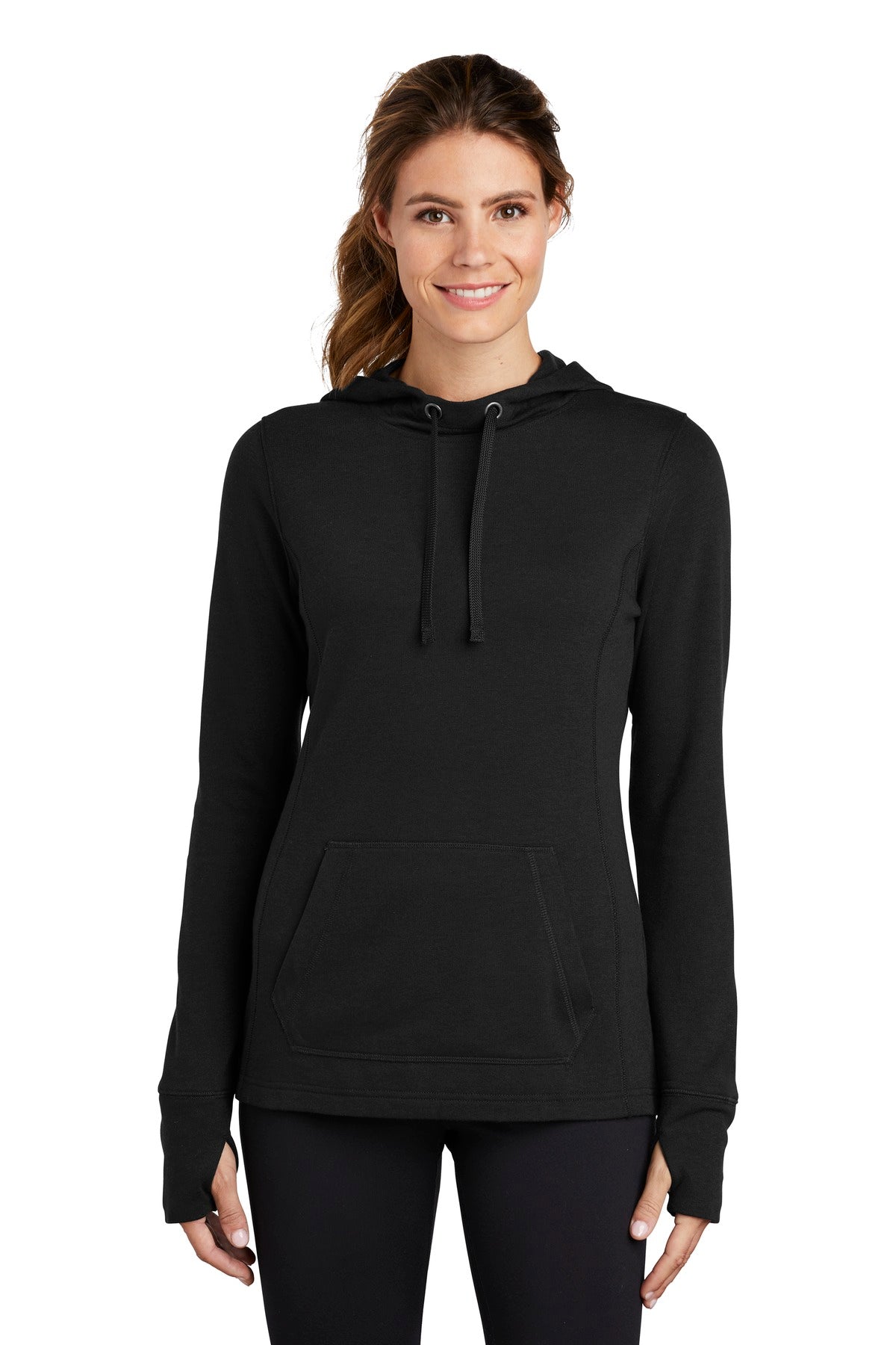 Ladies PosiCharge ® Tri-Blend Wicking Fleece Hooded Pullover