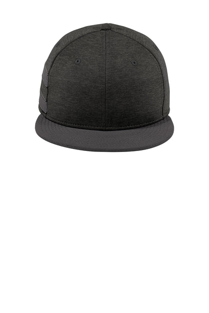 Shadow Heather Striped Flat Bill Snapback Cap