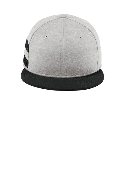 Shadow Heather Striped Flat Bill Snapback Cap