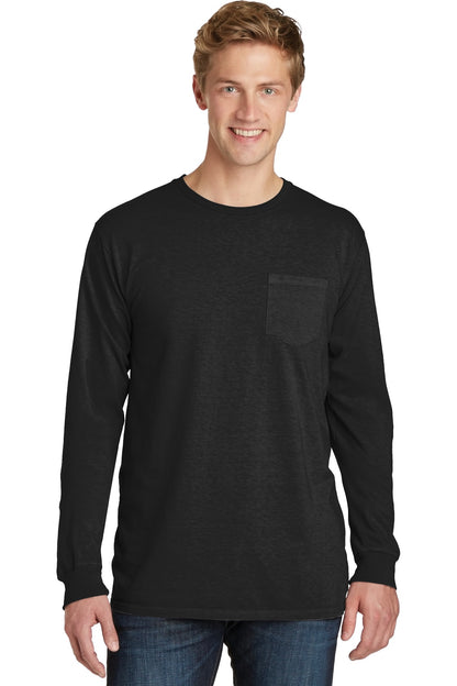 Beach Wash® Garment-Dyed Long Sleeve Pocket Tee