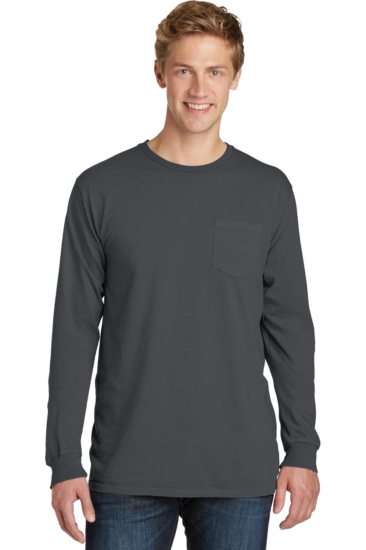 Beach Wash® Garment-Dyed Long Sleeve Pocket Tee