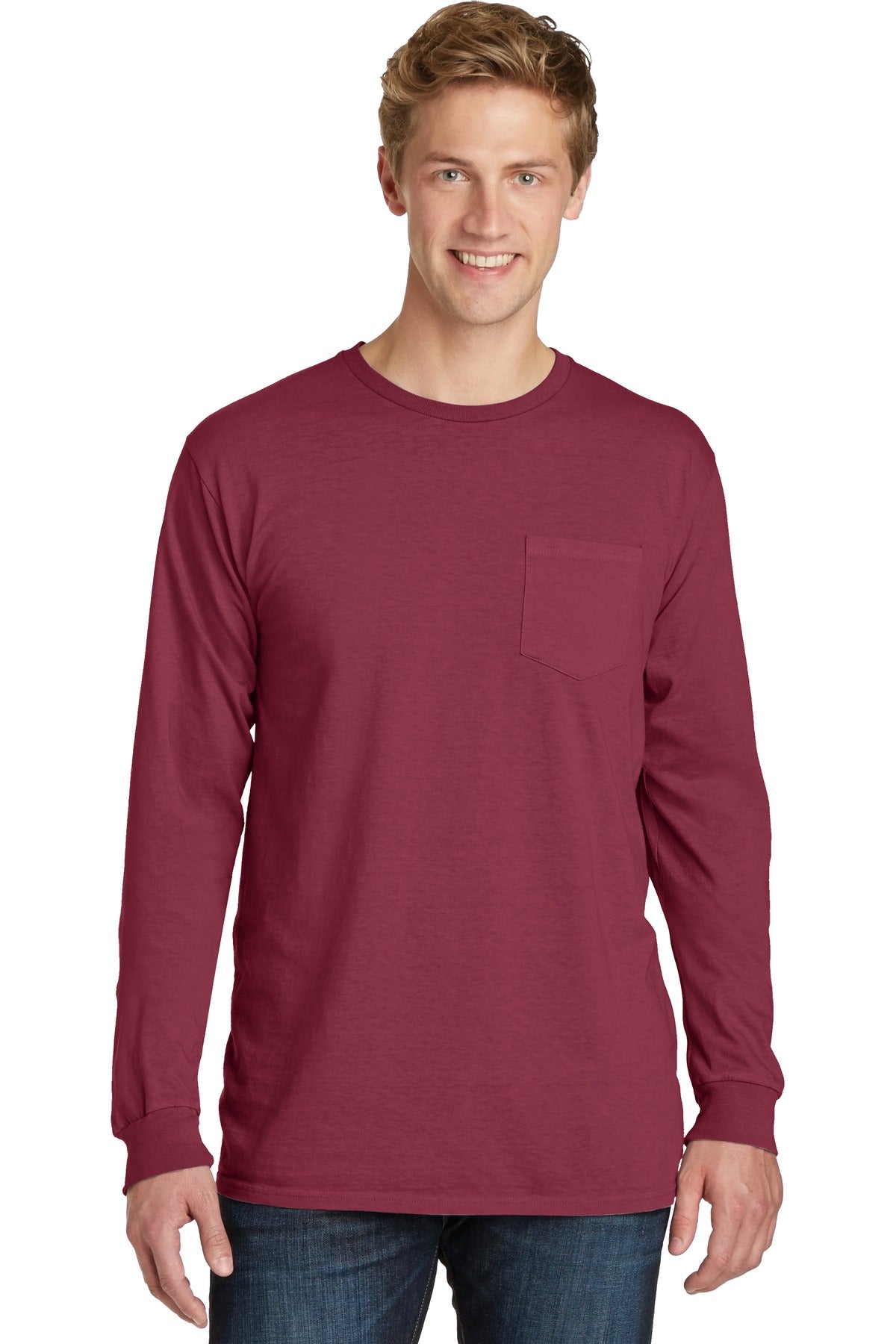 Beach Wash® Garment-Dyed Long Sleeve Pocket Tee