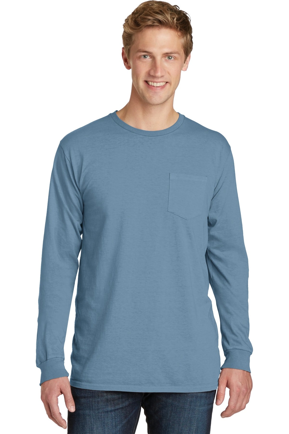 Beach Wash® Garment-Dyed Long Sleeve Pocket Tee