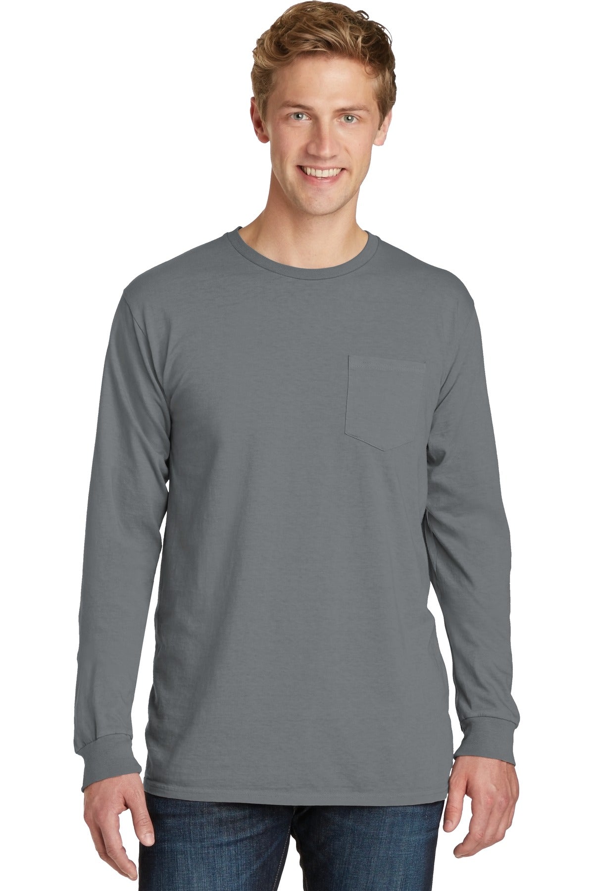 Beach Wash® Garment-Dyed Long Sleeve Pocket Tee