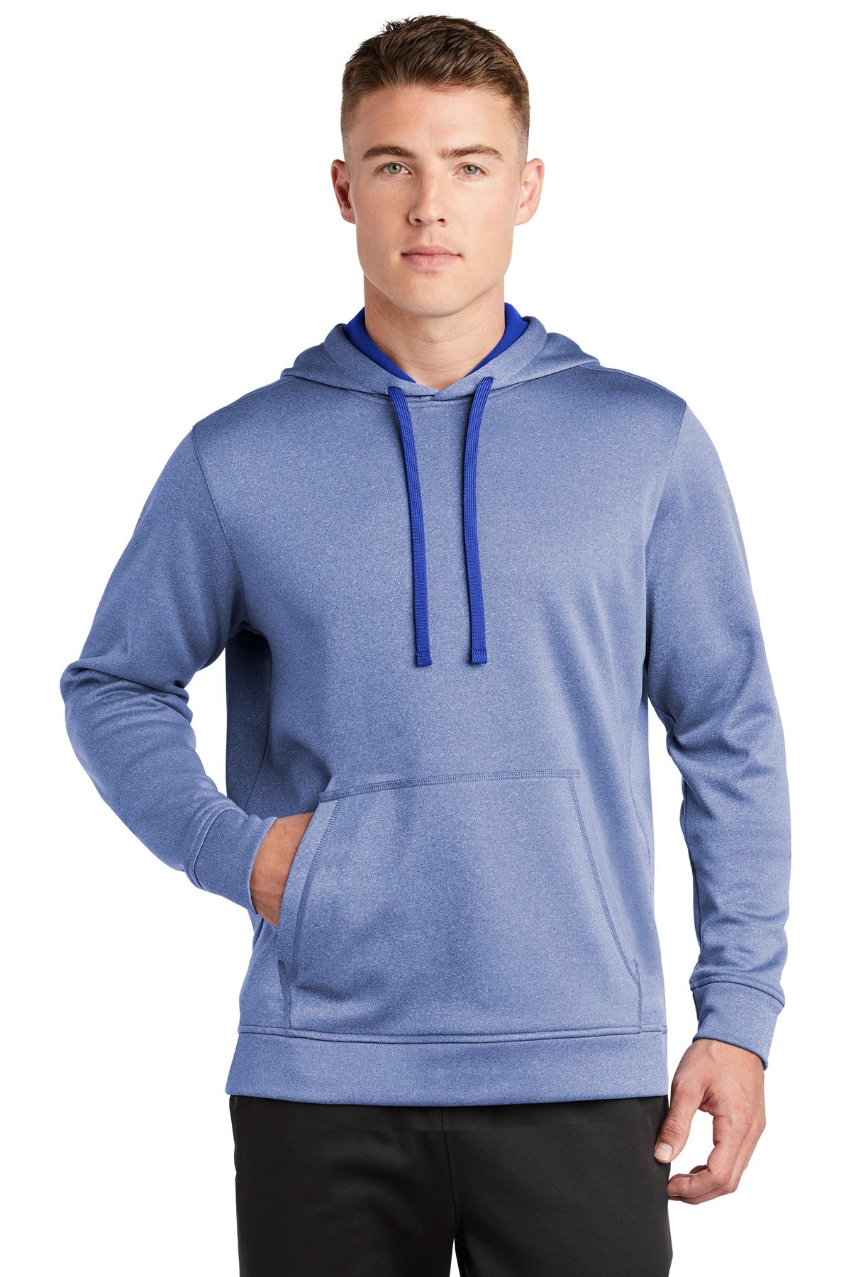 PosiCharge ® Sport-Wick ® Heather Fleece Hooded Pullover