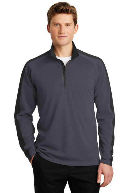 Sport-Wick® Textured Colorblock 1/4-Zip Pullover