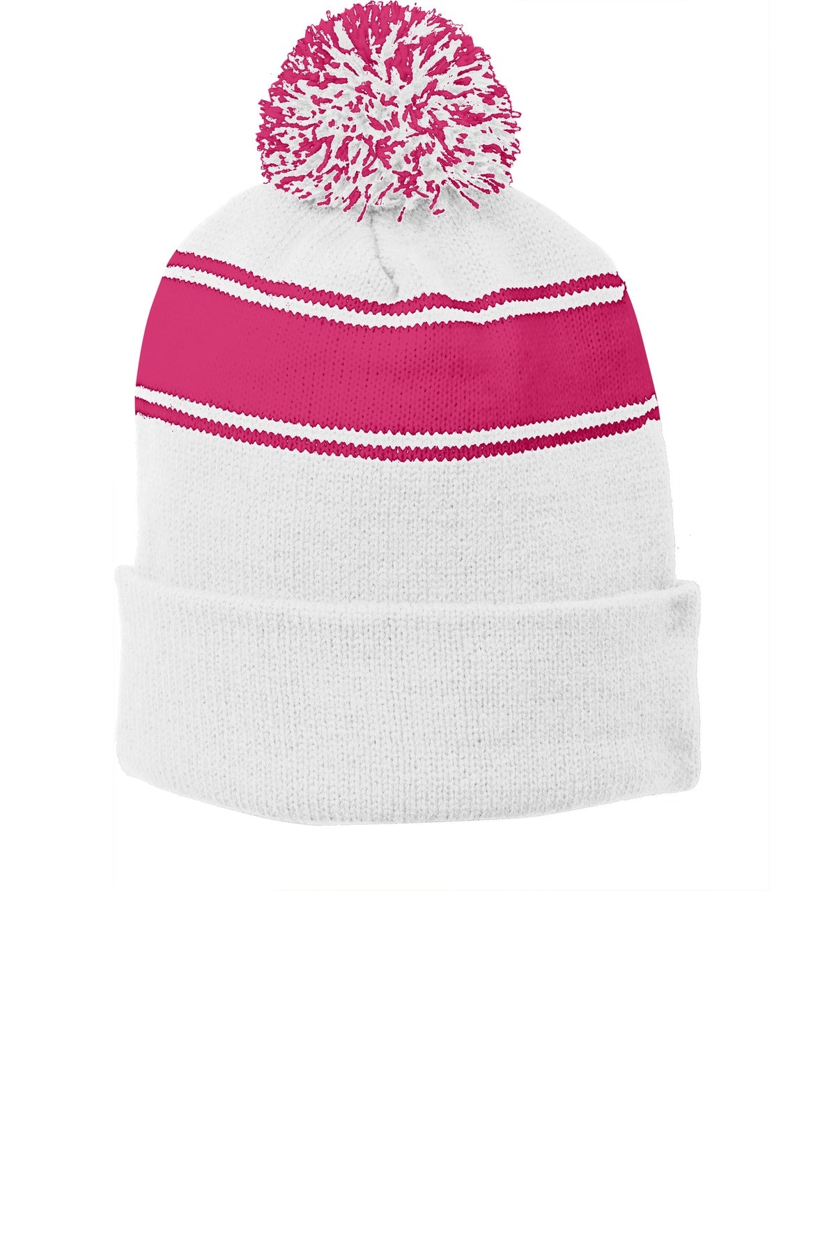 Stripe Pom Beanie